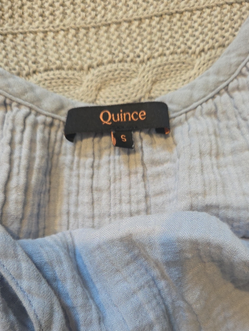 Quince 100% Organic Cotton Gauze Sleeveless Maxi Dress Ocean Breeze Blue Small - Picture 3 of 6